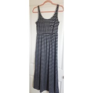 Grey and Black Striped Maxi Dress